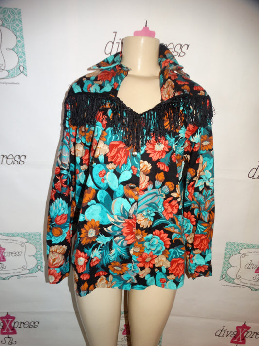 Vintage Floral Black Fridge Top Size XL