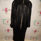 Vintage Ashley Black leather Long Trench Coat Size 2x