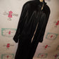 Vintage Ashley Black leather Long Trench Coat Size 2x