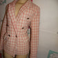 Pink/White Silver Butter Plaid Blazer Size L