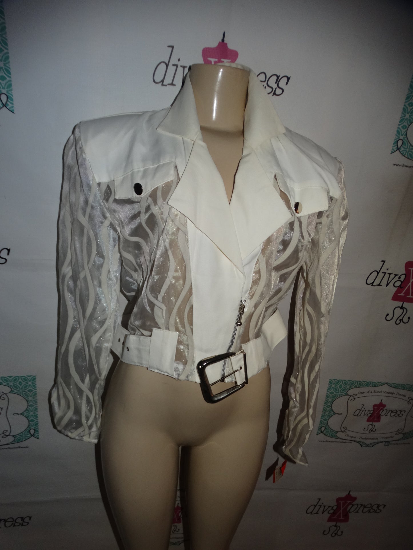 Vintage Russell kemp White Sheer Blazer Size L