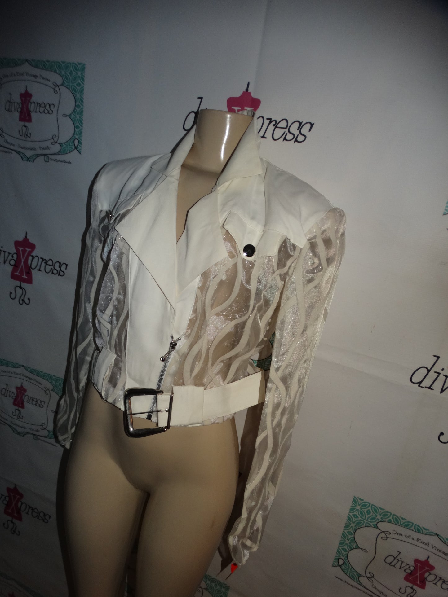 Vintage Russell kemp White Sheer Blazer Size L