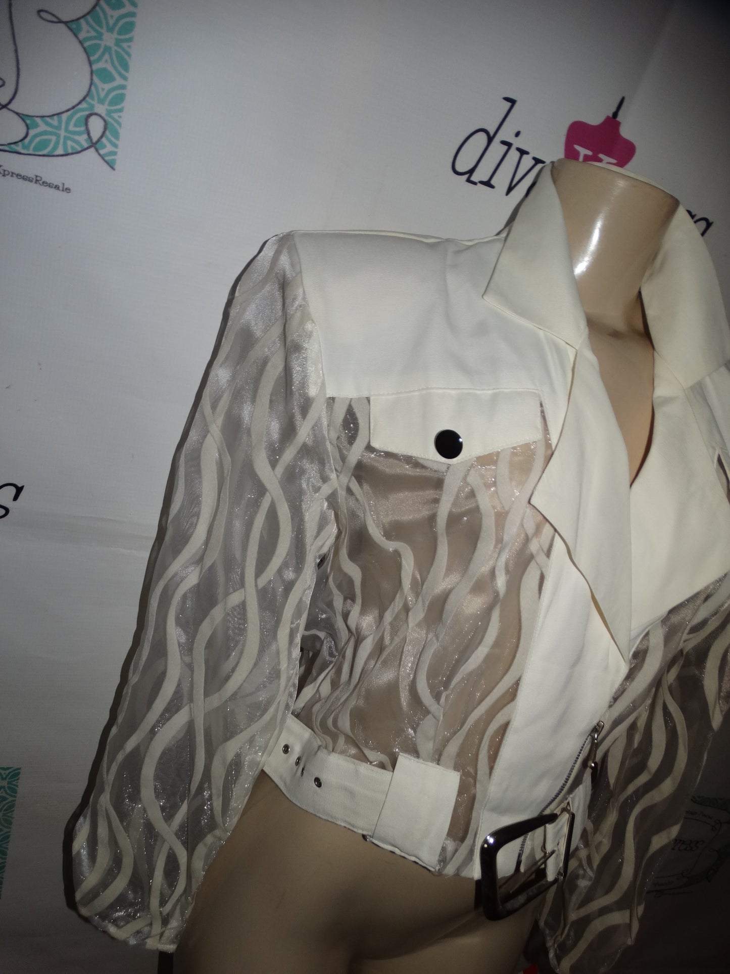 Vintage Russell kemp White Sheer Blazer Size L
