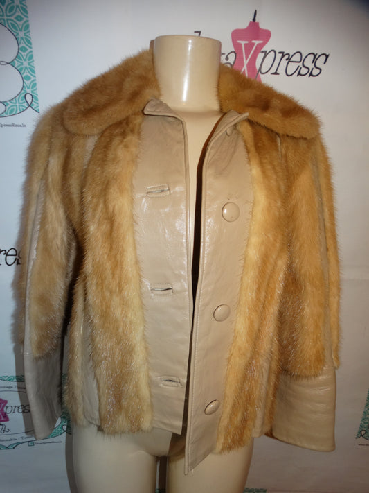 Vintage Authentic Mink  Burclay's Leather Jacket Size S