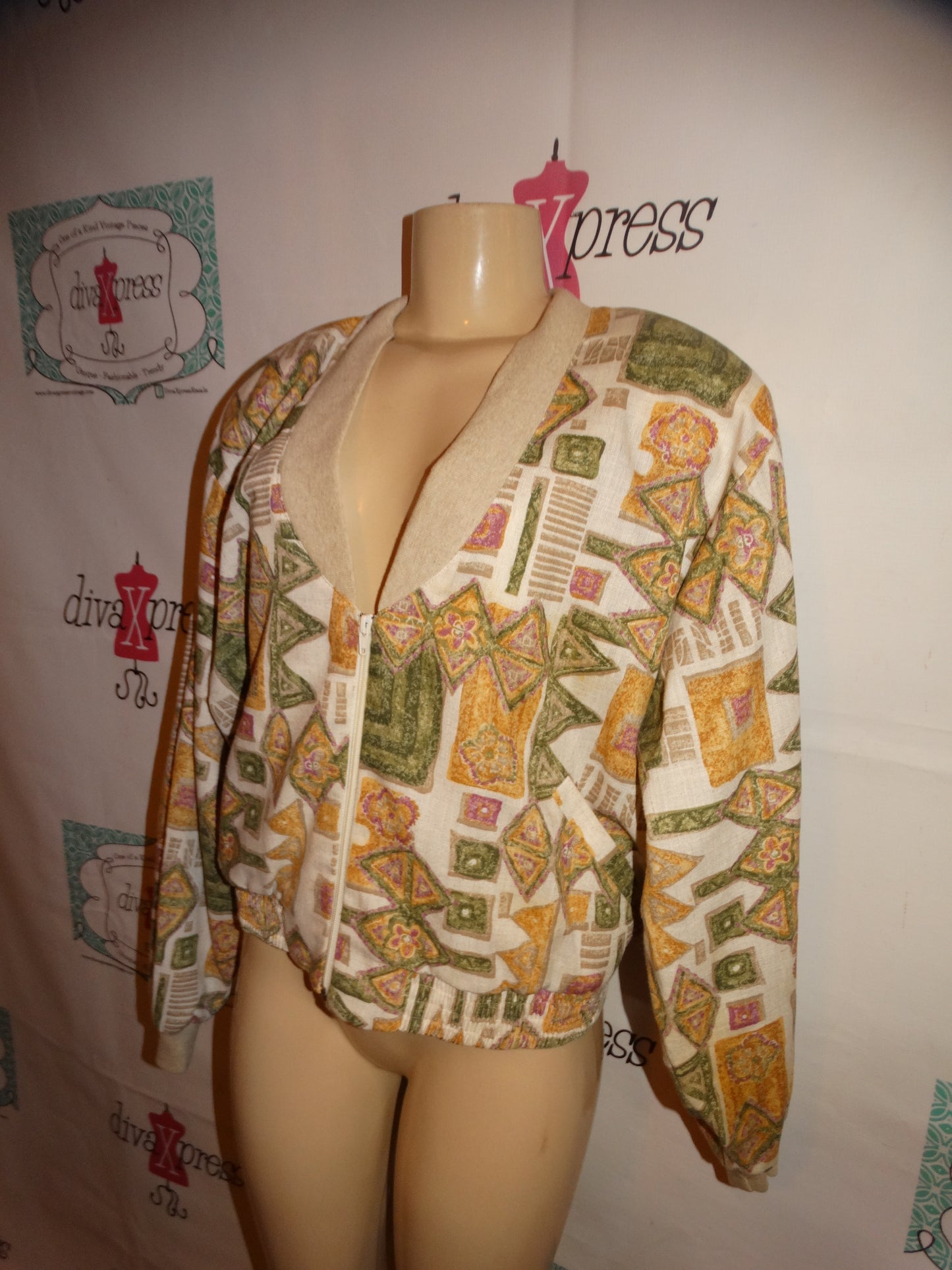 Vintage Snatty Cream Aztec Jacket Size L