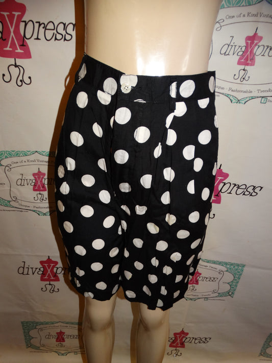 Vintage Perry Ellis Black/White Polka Dot Shorts Size L
