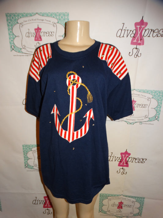 Vintage Superline Blue Sailor Shirt Size 1x