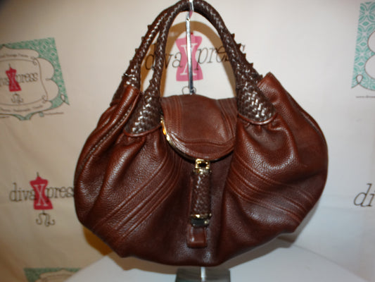 Vintage Authentic Fendi Leather Spy Bag SIZe XL