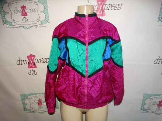 Vintage KUMA Pink Colorful Bomber Jacket Size M