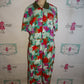 Vintage Kolala Blue Green Floral 3 Piece Gaucho Pants Set Size L