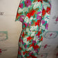 Vintage Kolala Blue Green Floral 3 Piece Gaucho Pants Set Size L