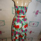 Vintage Kolala Blue Green Floral 3 Piece Gaucho Pants Set Size L