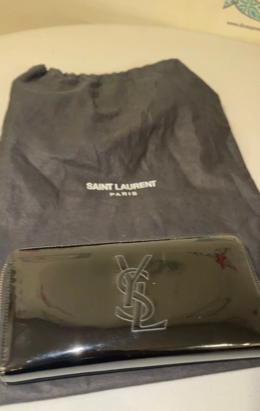 Authentic YSL Patent Leather Zippy Wallet