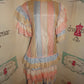 Vintage Pink/Tan Blue Ruffle Dress Size L