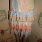 Vintage Pink/Tan Blue Ruffle Dress Size L