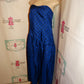 Vintage Royal Blue/Black Polka Dot Tube Dress Size 1x