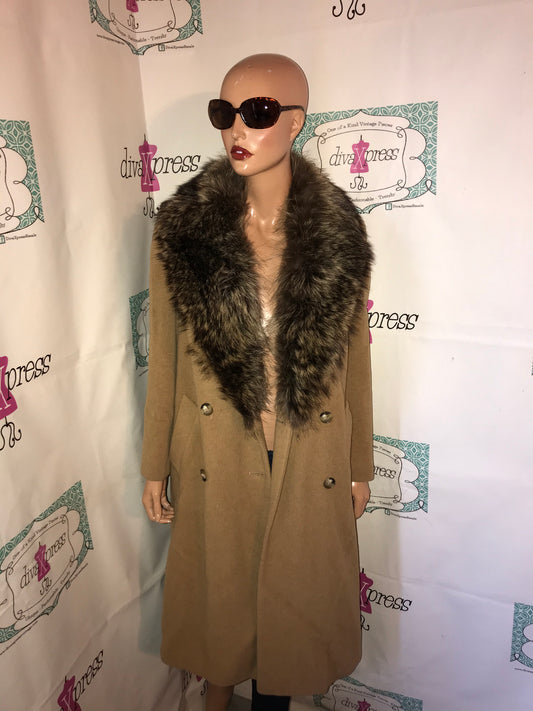 Vintage Tan Authentic Fox Fur Coat Size S