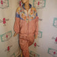 Vintage Just For Woman Pink Colorful 2 Piece Track Suit SIze 2x