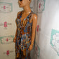 Vintage My Michelle Brown/Blue Dress Throw Size S