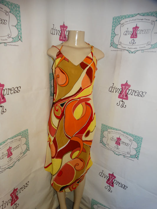 Vintage Millenum Orange/Peach Dress Size M