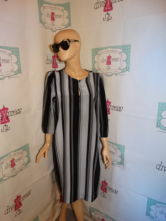 Vintage Norak Black/White Stripe Dress Size XL