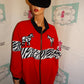 Vintage Siliver Threads Red Zebra Bomber Jacket size 3x