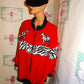 Vintage Siliver Threads Red Zebra Bomber Jacket size 3x