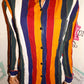 Vintage Work Wear Colorful Stripe Blouse SIze S
