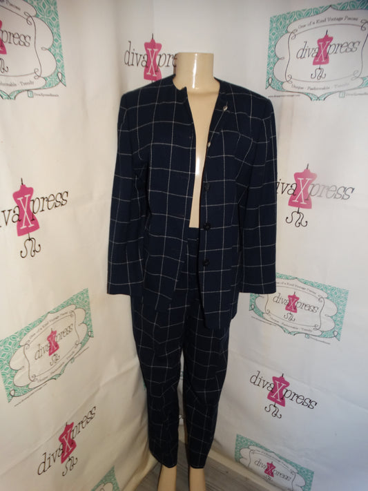 Vintage JH Collectibles Blue/White Stripe 2 Piece Pants Set Size M