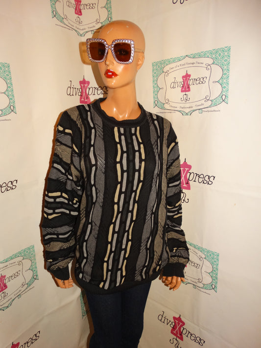 Vintage Protege Black/Gray Coogi Style Sweater Size L
