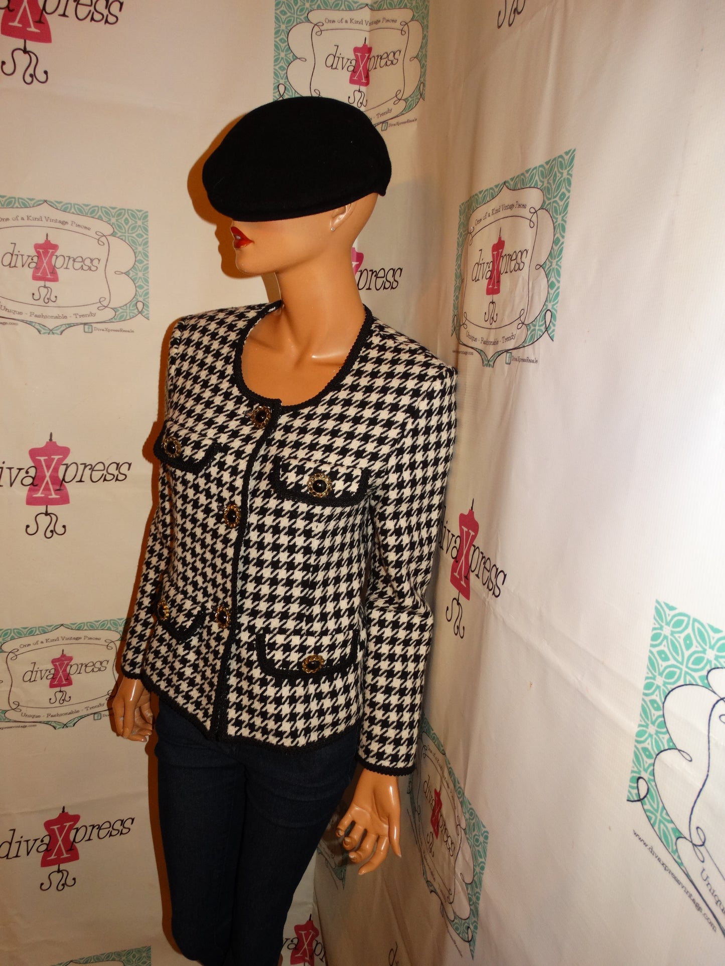 Vintage Woodard Black/White Blazer Size S