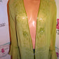 Vintage Romans Lime Green Beaded Sheer Throw Size 2x