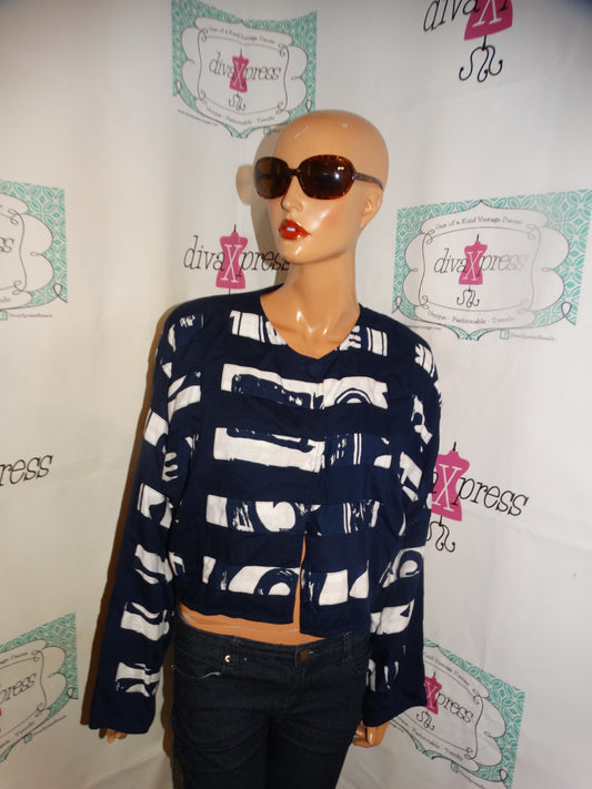 Vintage NativeWear Blue White Jacket Size L