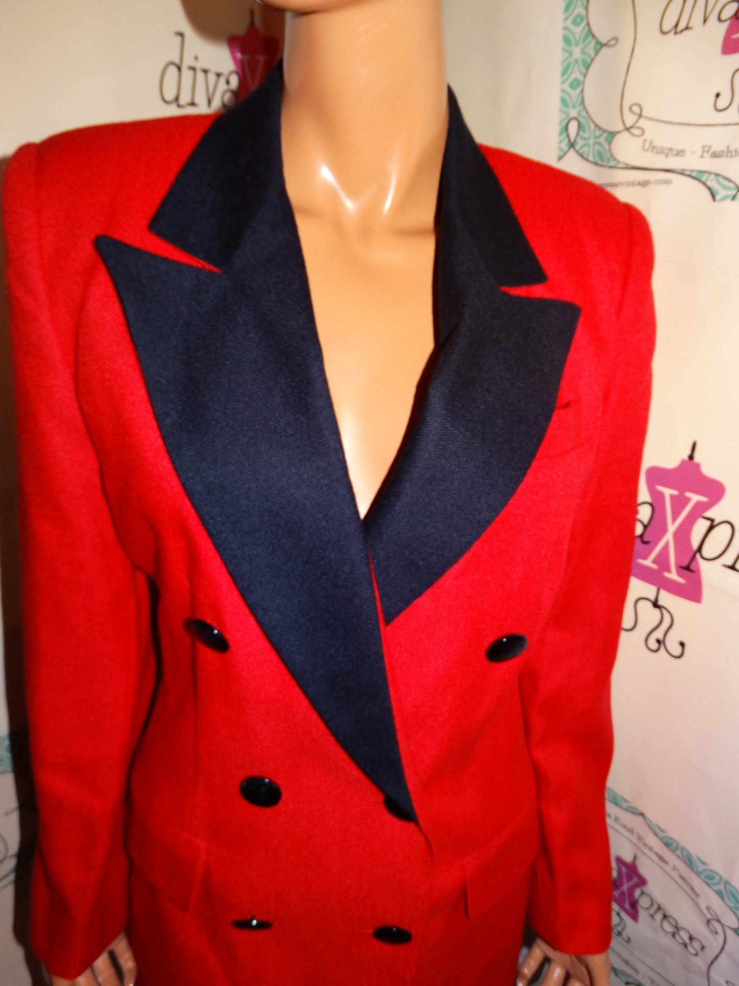 Vintage JG Hook Red/Black Blazer Size M