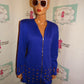 Vintage Nicole STuido Purple Beaded JAcket/Top Size L