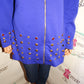 Vintage Nicole STuido Purple Beaded JAcket/Top Size L