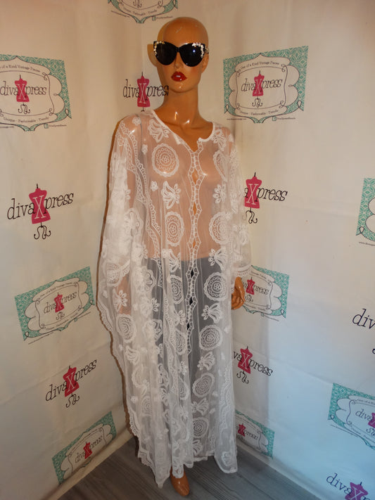 What She Wore White Sheer Lace Coverup Size 1x New With Tags