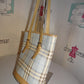 Vintage Plaid  Blue/White Purse Size L