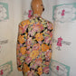 Vintage Rally With Love Black Floral Blazer Size M