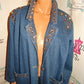 Vintage Vogue USA Blue JEan BEaded Throw Size XL