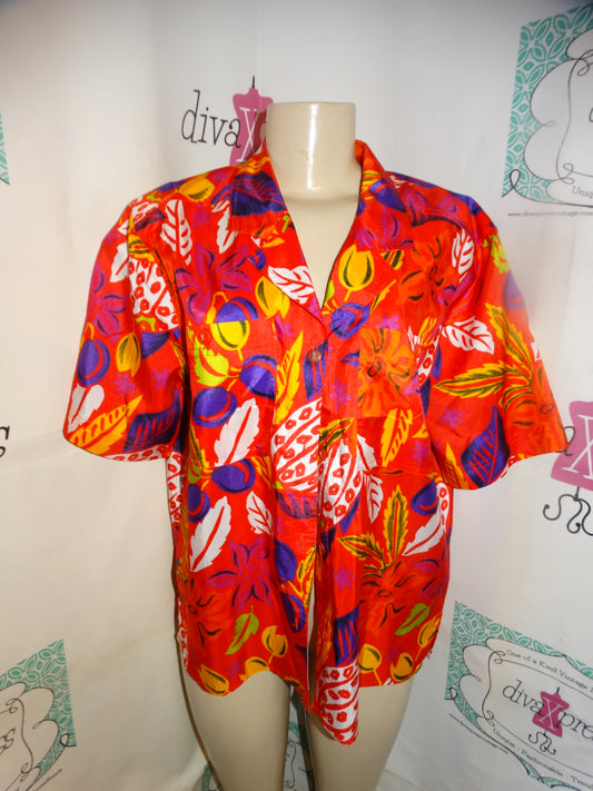 Vintage Josephine Colorful orange Blouse Size L