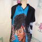 WHY Black Face Crinkle  Top Size 1x
