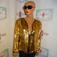 Vintage LifeStyle Fashion Gold Sequins Top Size M
