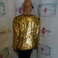 Vintage LifeStyle Fashion Gold Sequins Top Size M