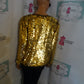 Vintage LifeStyle Fashion Gold Sequins Top Size M