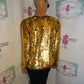 Vintage LifeStyle Fashion Gold Sequins Top Size M
