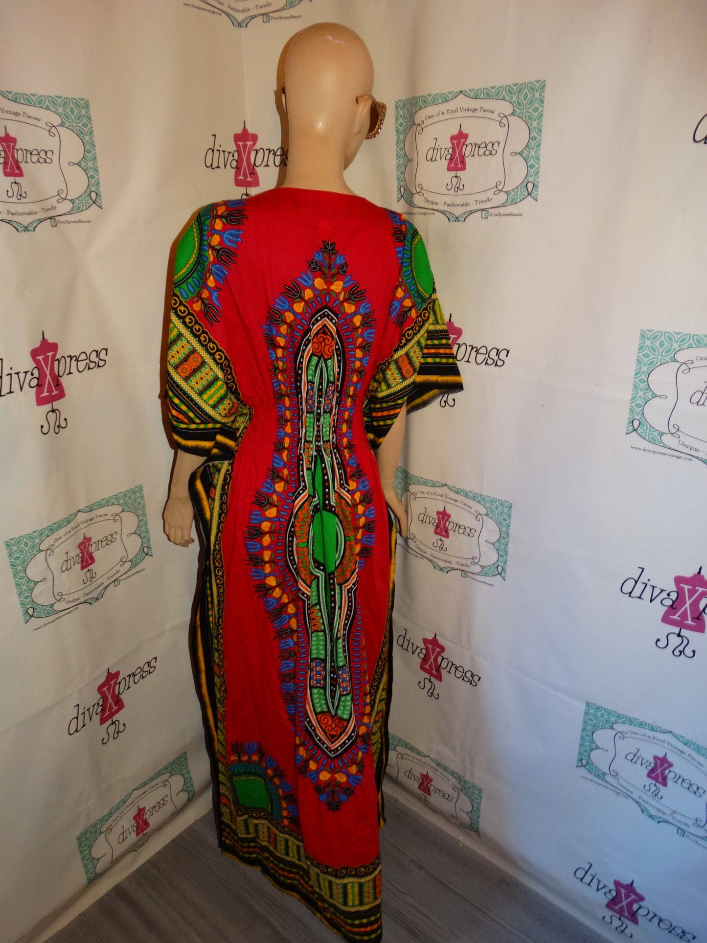 Vintage Mama and Baba  Pink Long Colorful African Dress Size 2x
