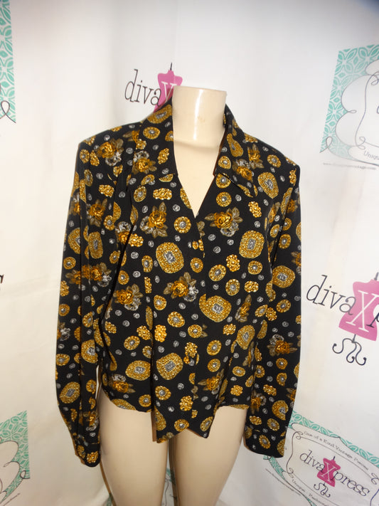 Vintage Resure Black and Gold Chain Top Size L