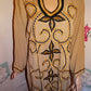Vintage Tan/Black Gold Dress Dress Size 2x