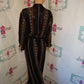 Vintage Patricia Jones Black/Tan 2 Piece Set Size L